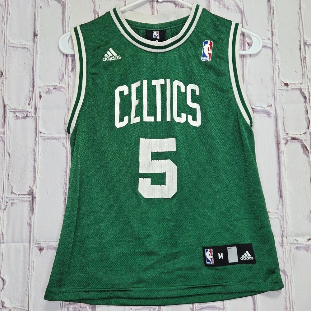 VTG Y2K Boston Celtics #5 Jersey Kevin Garnett NBA Sewn Kids Medium 10-12